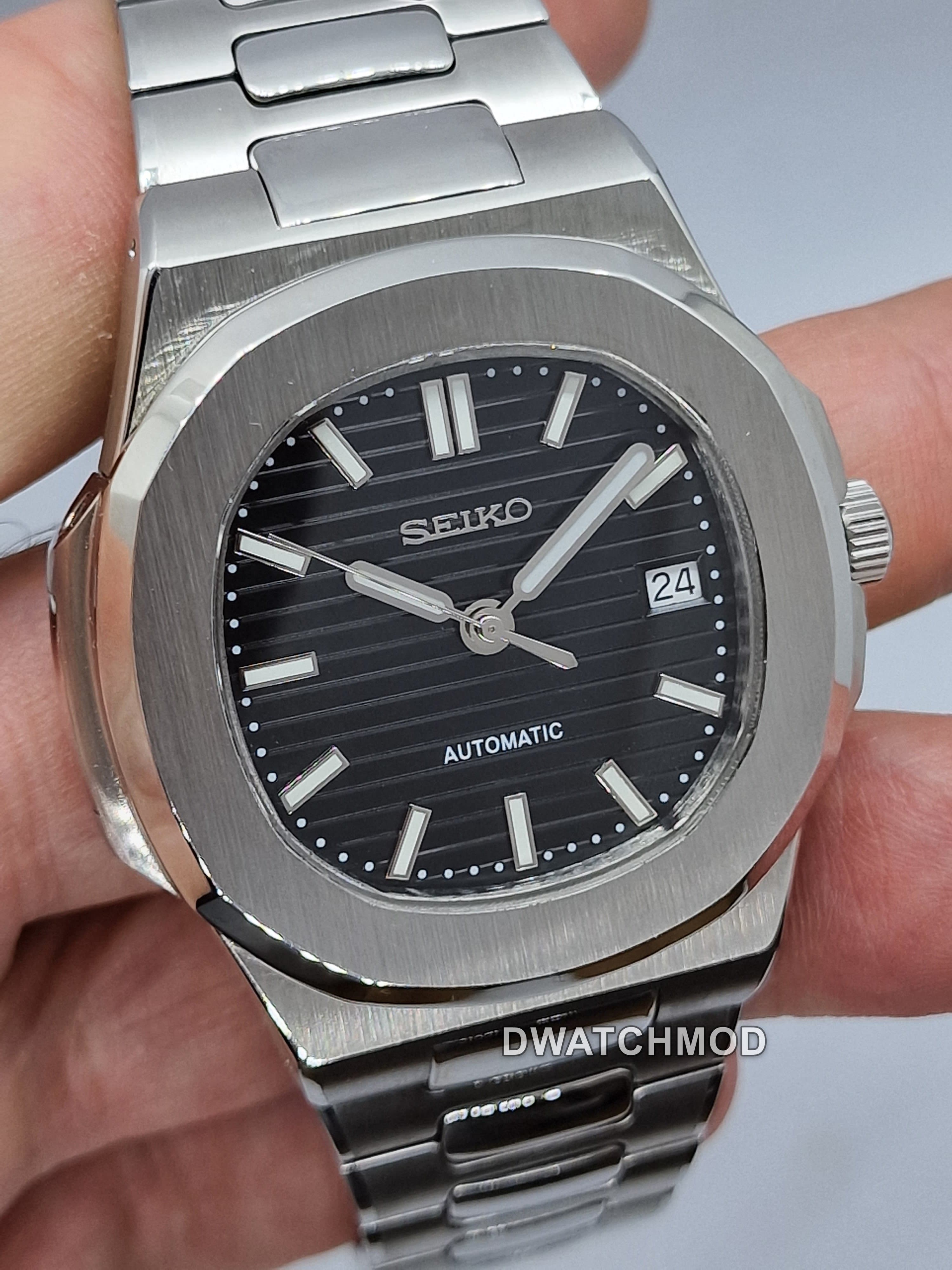 Orologio Mod Nautilus nero Nh35 automatico 40 mm vetro zaffiro — foto 4