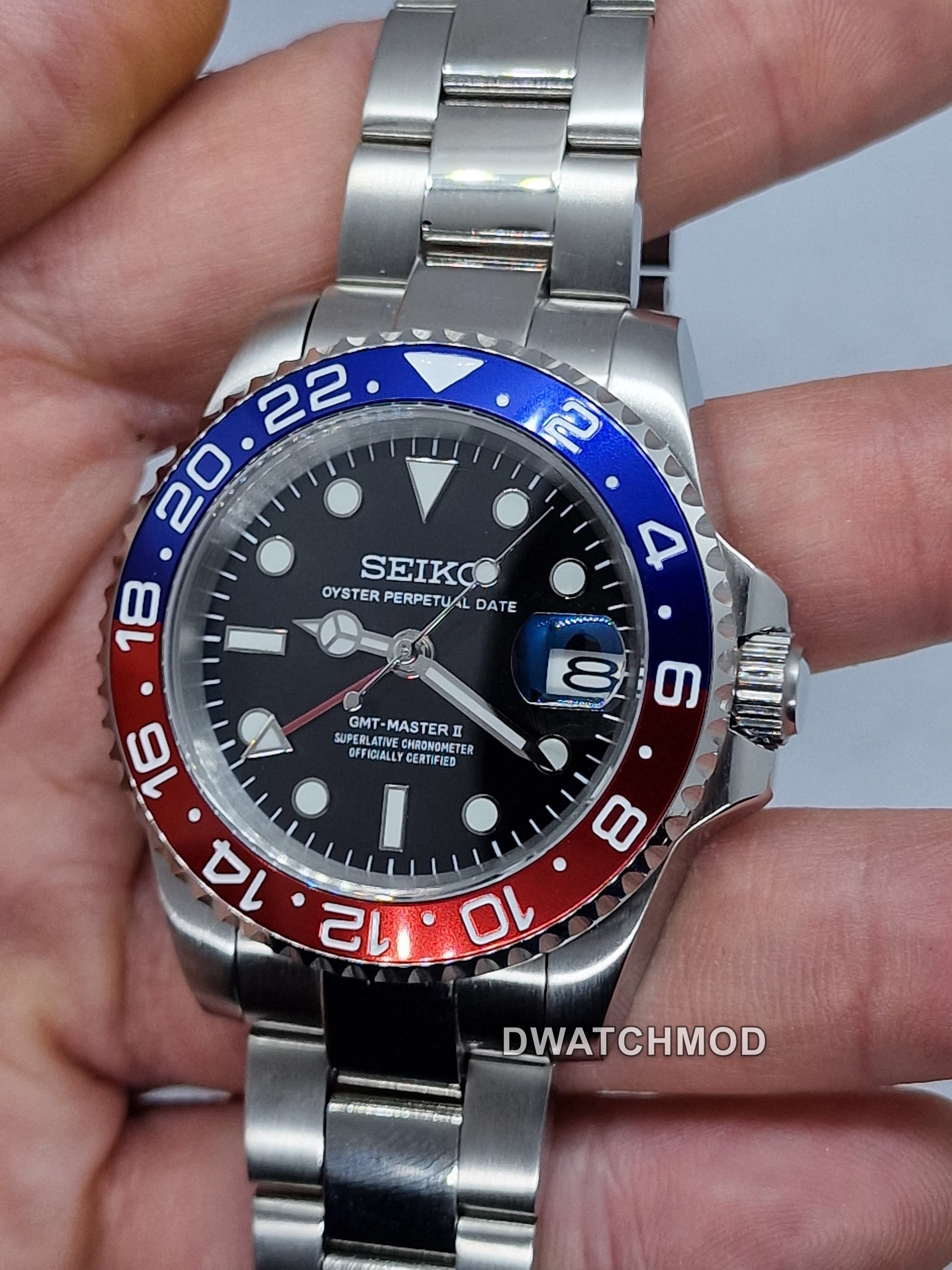 Orologio Mod Gmt Pepsi Nh35 automatico 40mm vetro zaffiro — foto 2