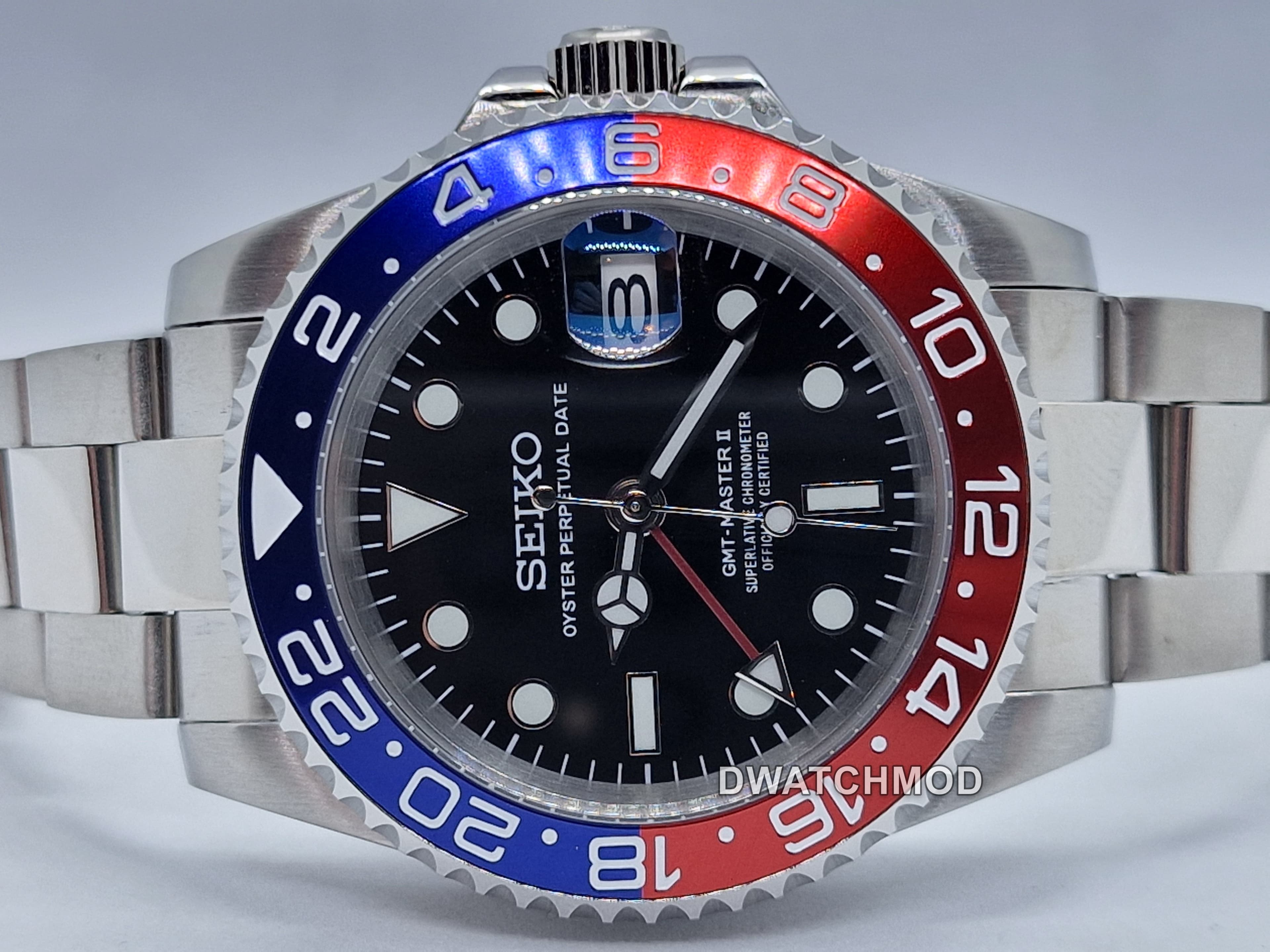 Orologio Mod Gmt Pepsi Nh35 automatico 40mm vetro zaffiro — foto 3