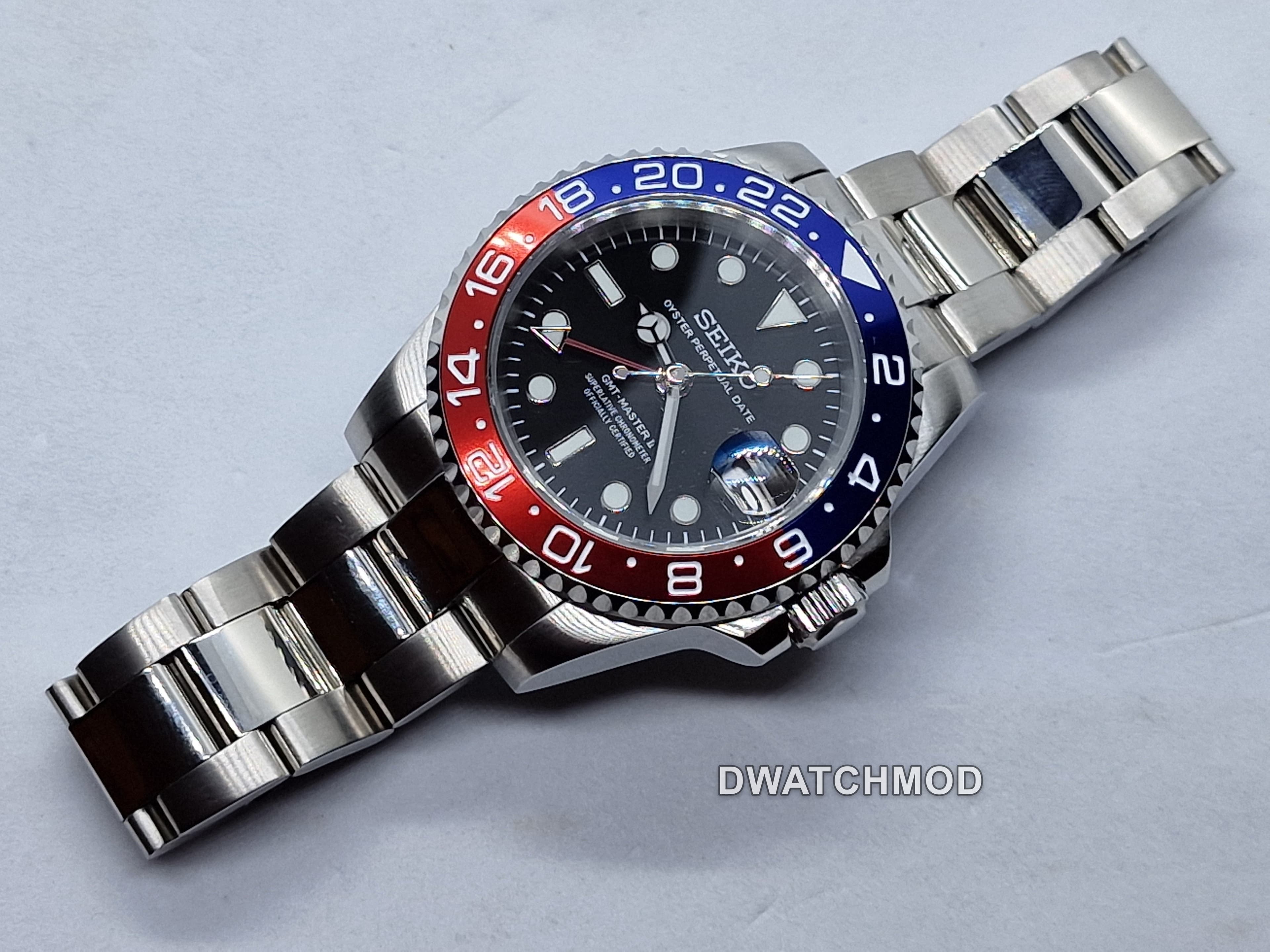Orologio Mod Gmt Pepsi Nh35 automatico 40mm vetro zaffiro — foto 5