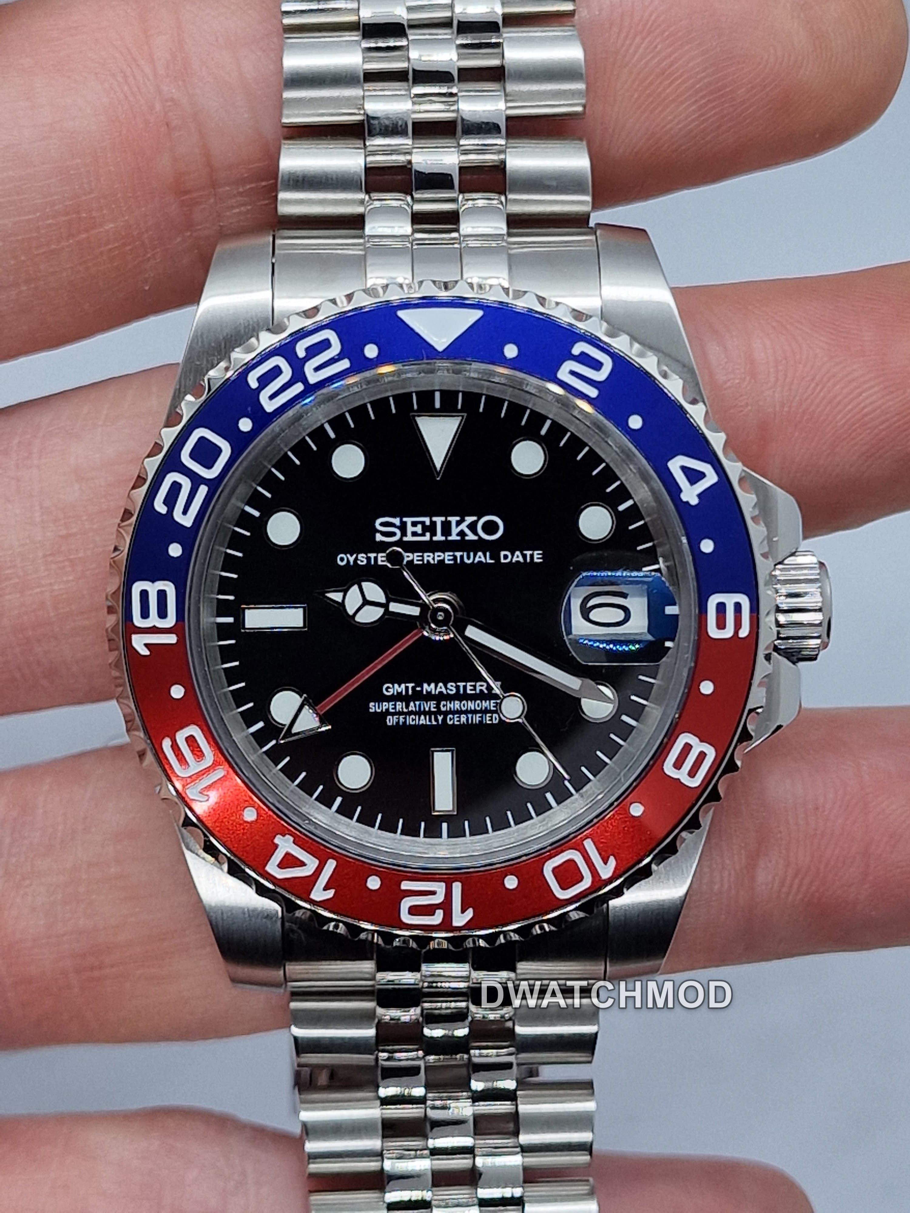Orologio Mod Gmt Pepsi Nh35 automatico 40mm vetro zaffiro