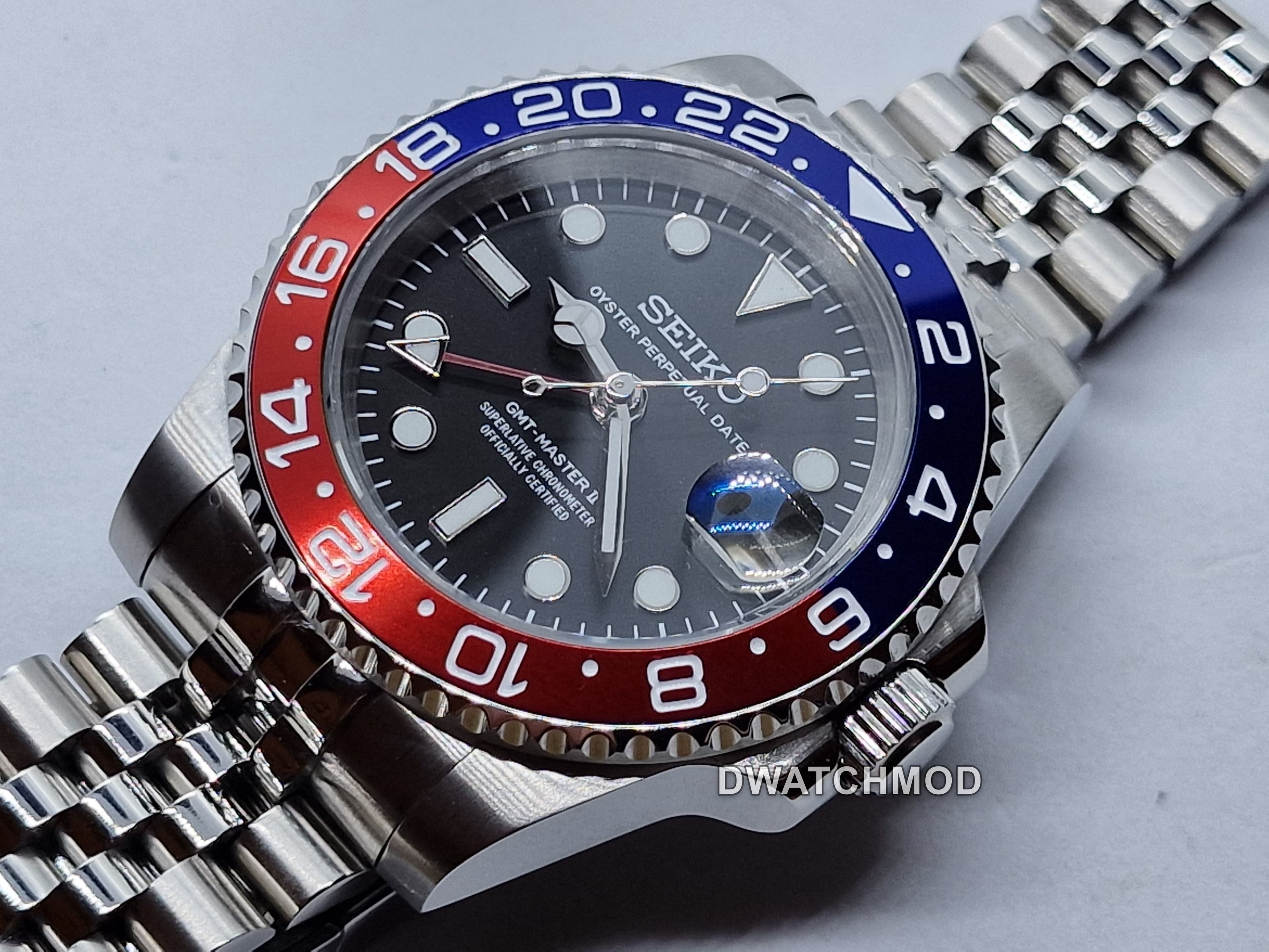Orologio Mod Gmt Pepsi Nh35 automatico 40mm vetro zaffiro — foto 13
