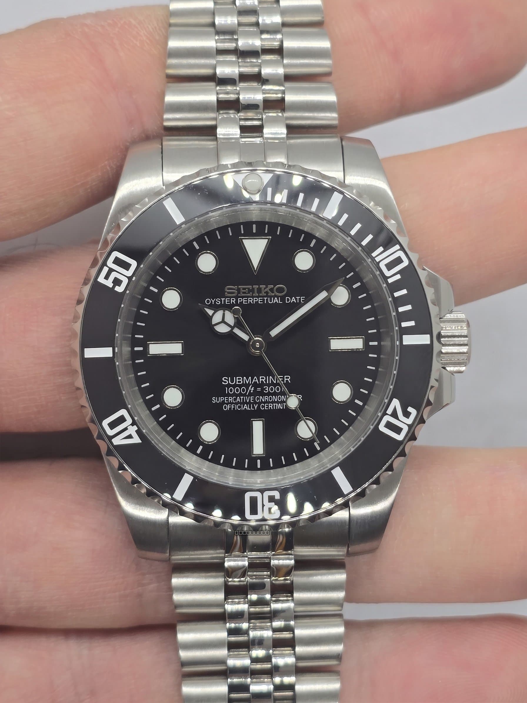 Orologio Mod Submariner no data Nh35 automatico vetro zaffiro Jubilee