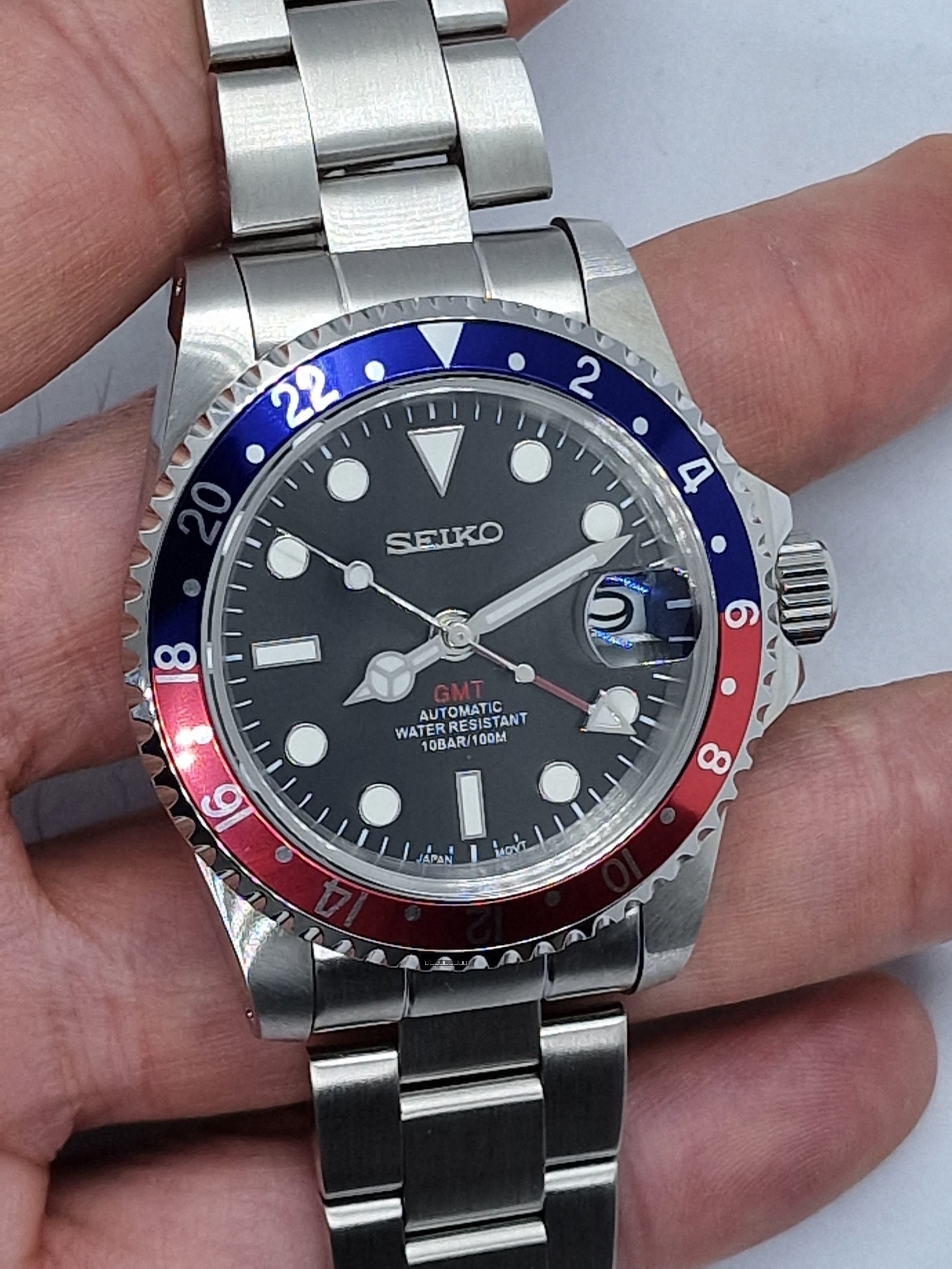 Orologio Gmt Pepsi automatico Nh34 39mm vetro zaffiro