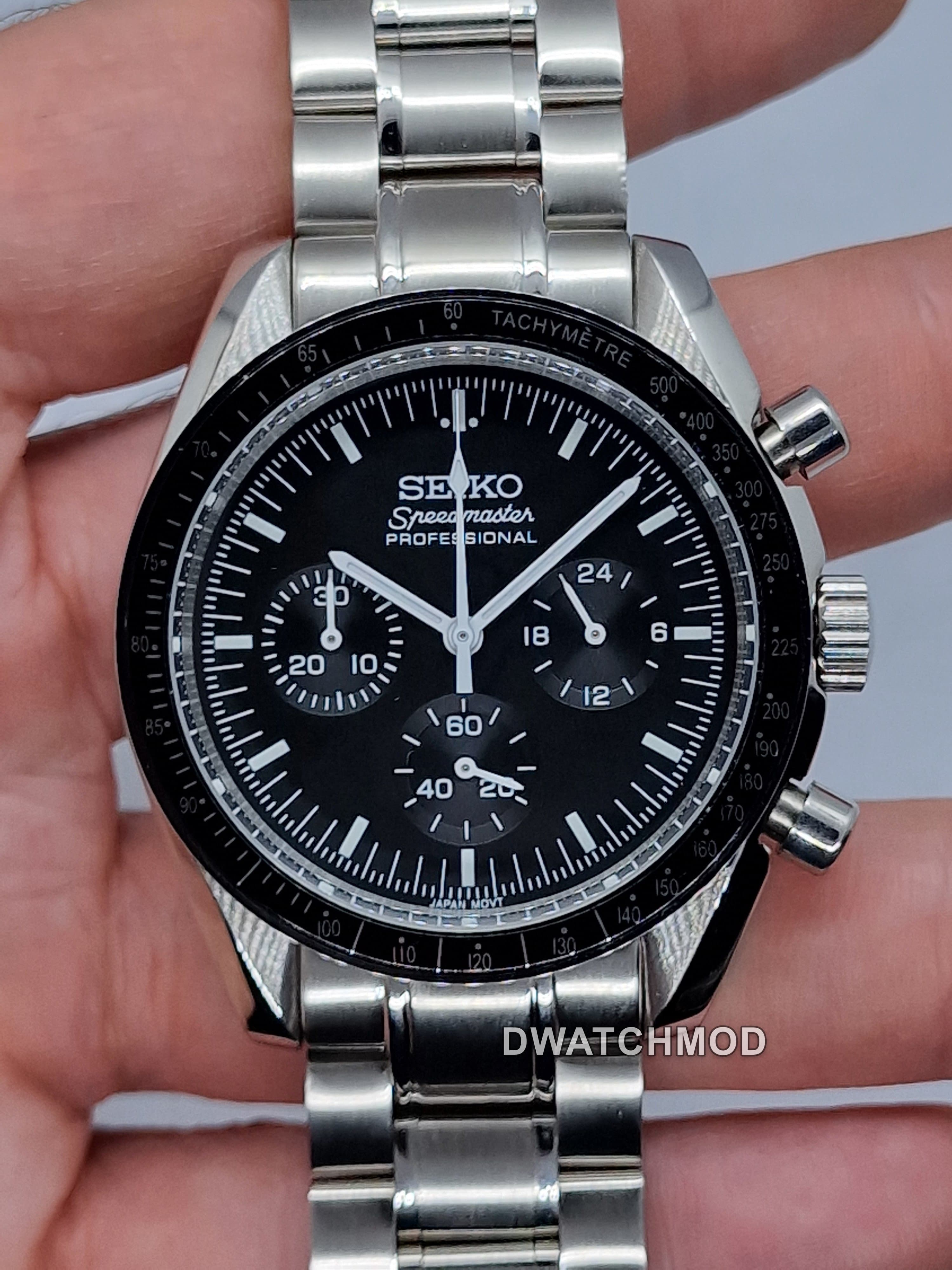 Orologio Mod Speedmaster Moonwatch cronografo Vk63 quarzo vetro zaffiro
