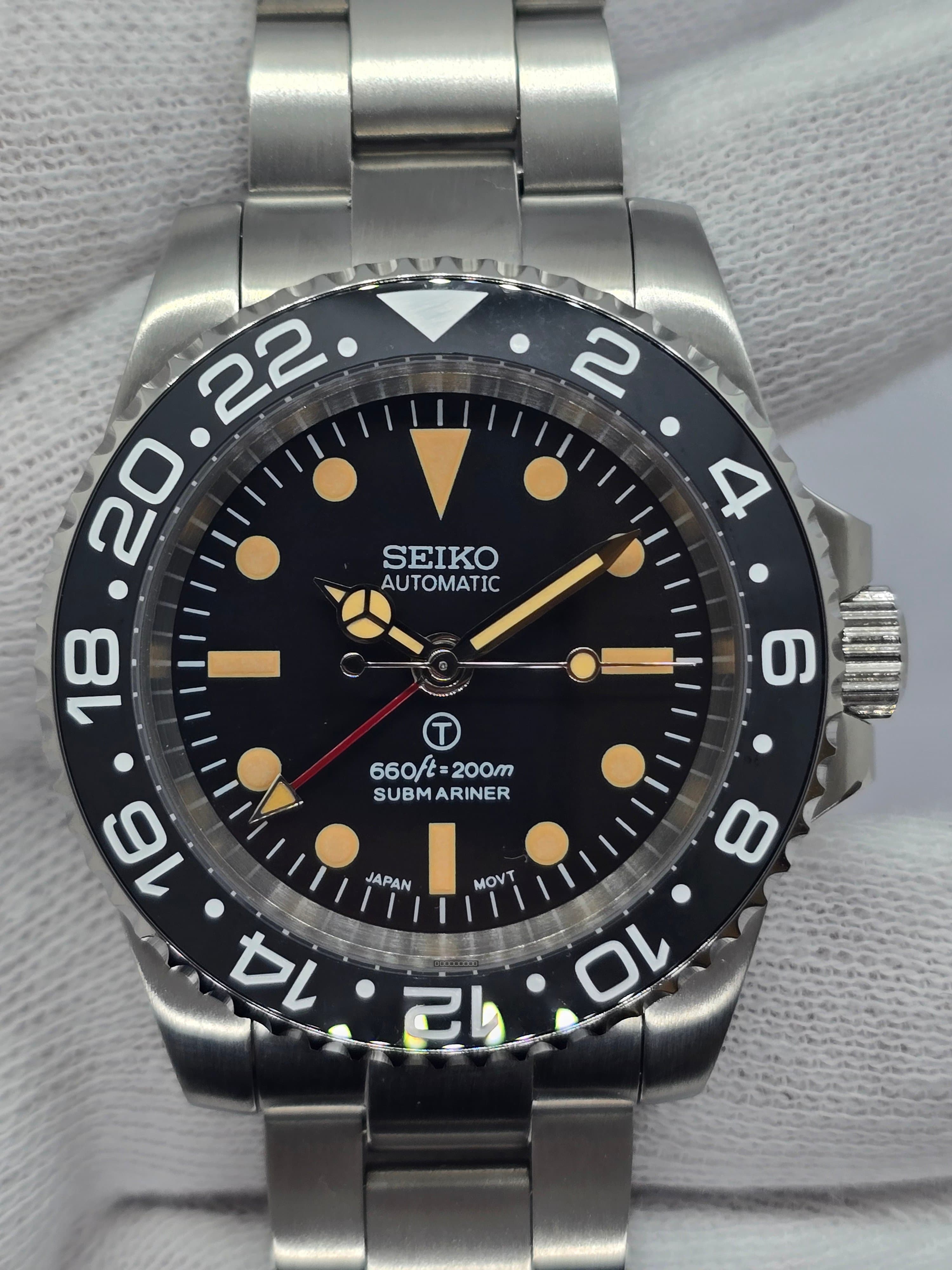 Orologio Mod Gmt Nh34 automatico 40 mm vetro zaffiro cinturino Oyster.