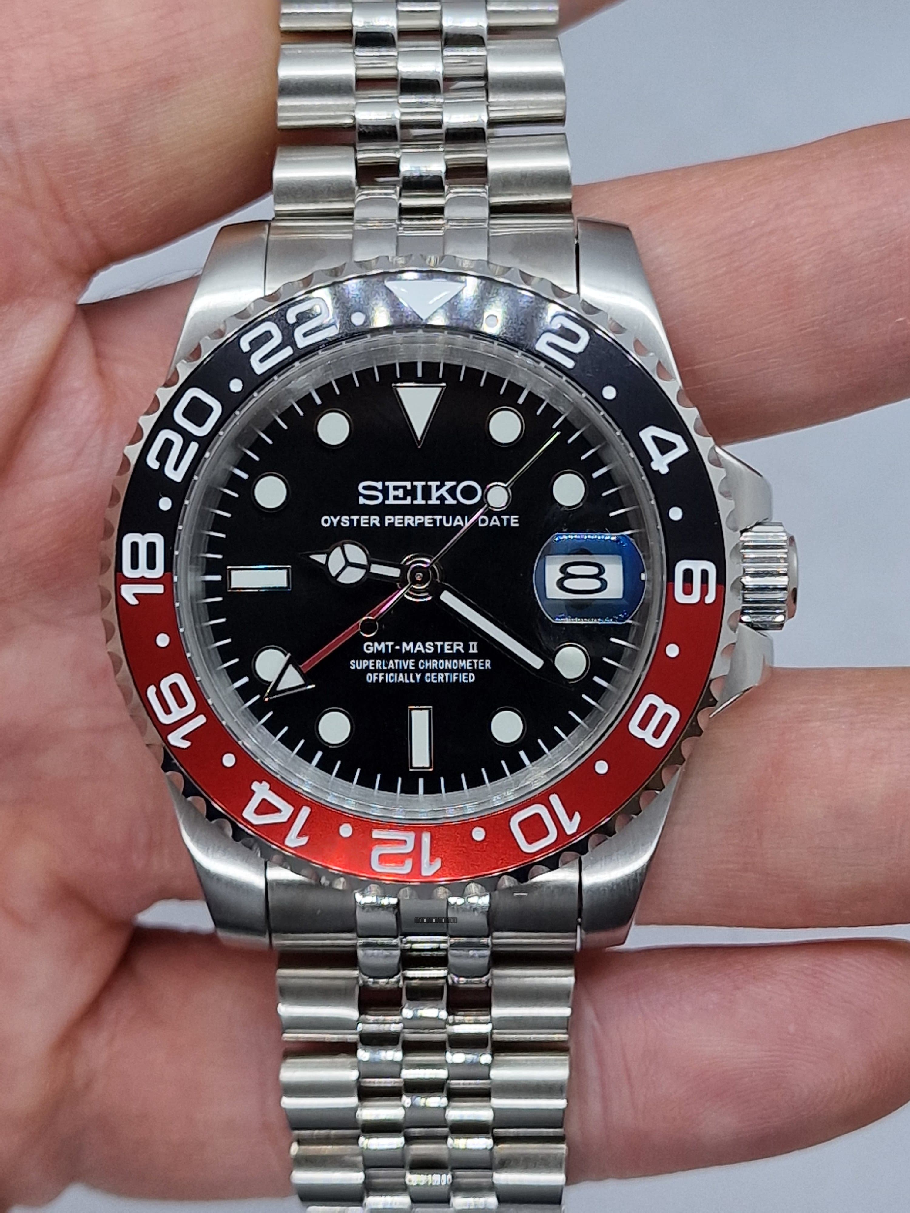 Orologio Mod Gmt Coke Nh34 automatico 40 mm vetro zaffiro cinturino Jubilee