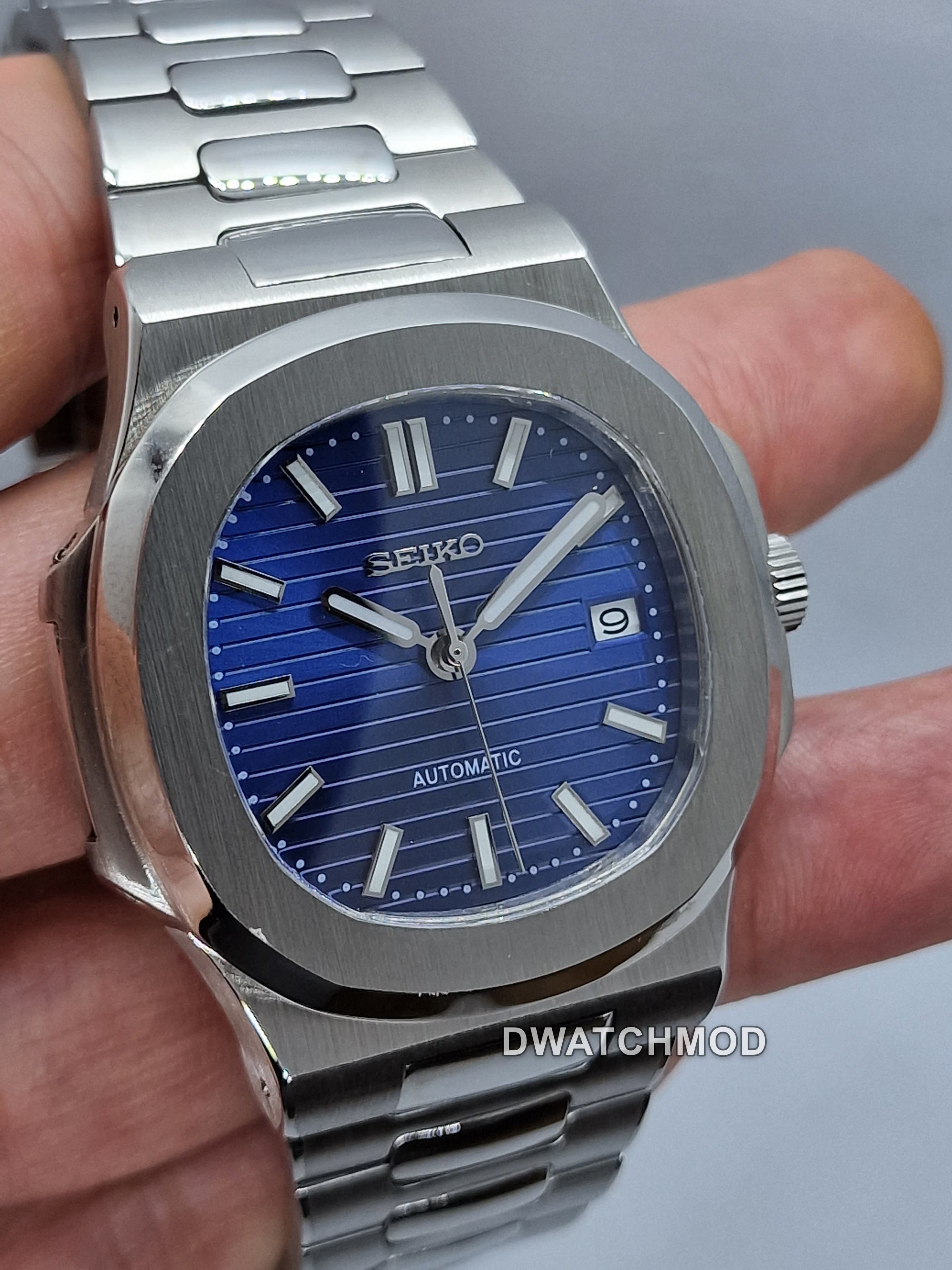 Orologio Mod Nautilus blu Nh35 automatico vetro zaffiro