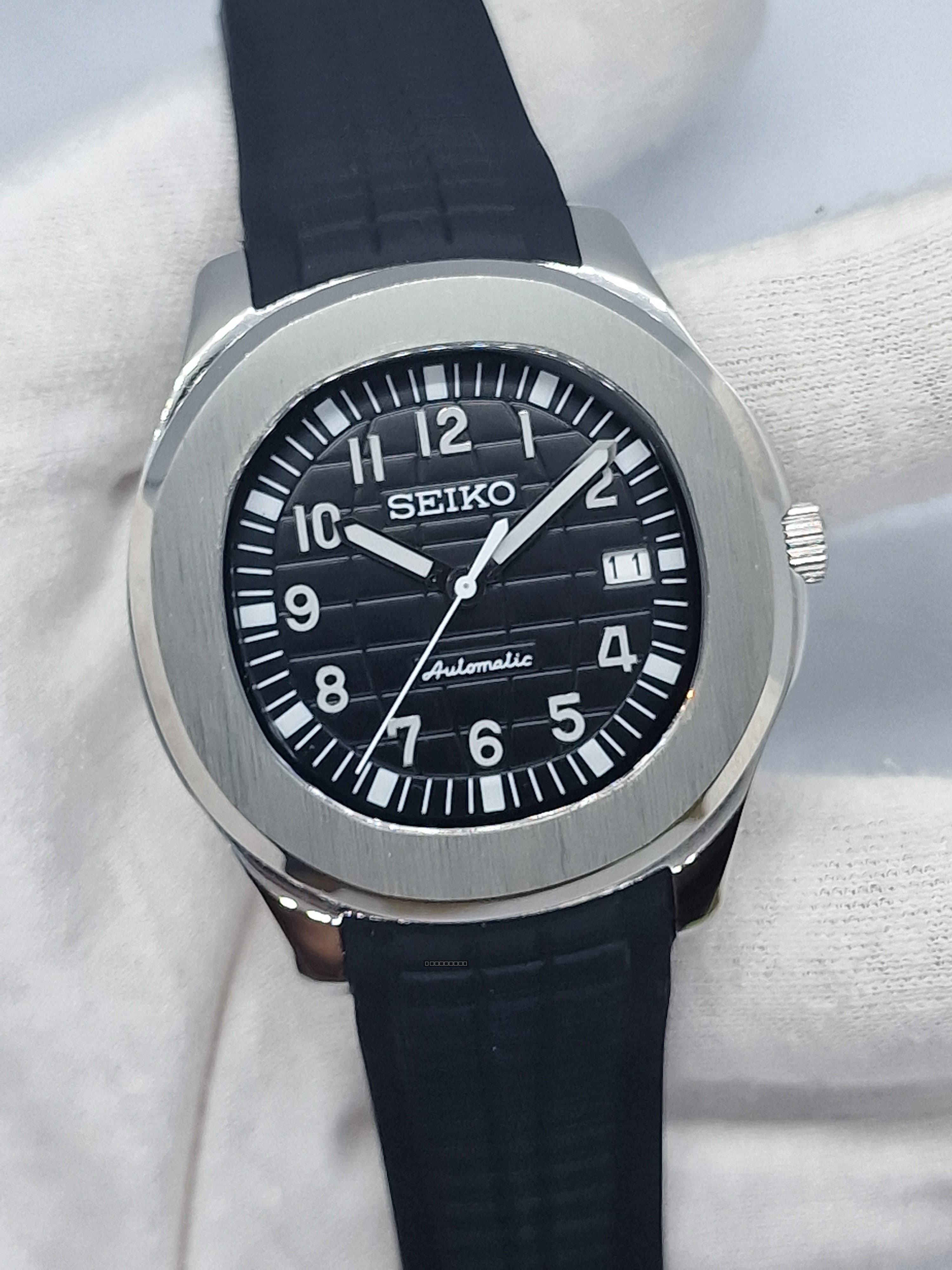 Orologio Mod Nautilus nero Nh35 automatico 40mm vetro zaffiro